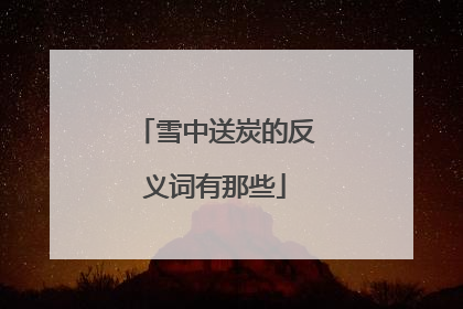 雪中送炭的反义词有那些