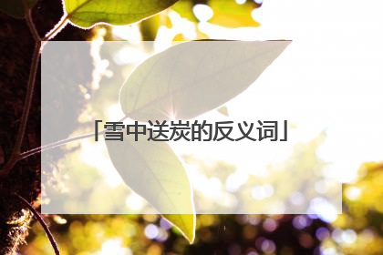 雪中送炭的反义词