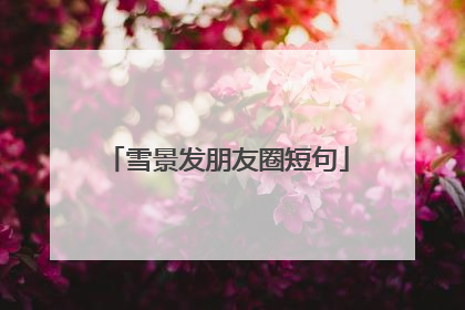 雪景发朋友圈短句