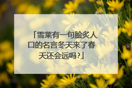 雪莱有一句脍炙人口的名言冬天来了春天还会远吗?