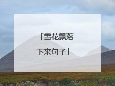 雪花飘落下来句子