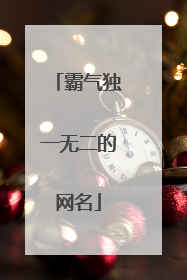 霸气独一无二的网名