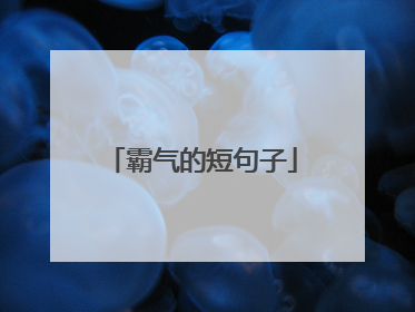 霸气的短句子