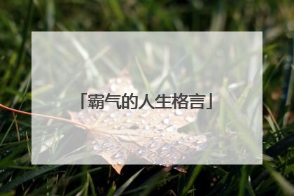 霸气的人生格言