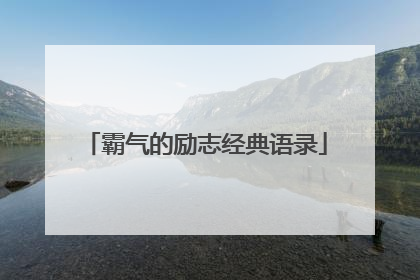 霸气的励志经典语录