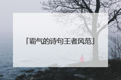 霸气的诗句王者风范