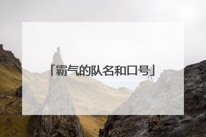 霸气的队名和口号