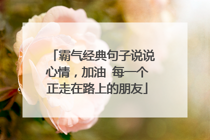 霸气经典句子说说心情，加油每一个正走在路上的朋友