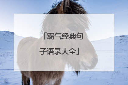 霸气经典句子语录大全