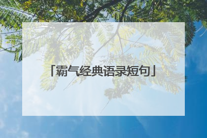 霸气经典语录短句