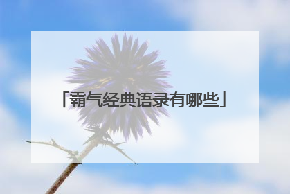 霸气经典语录有哪些