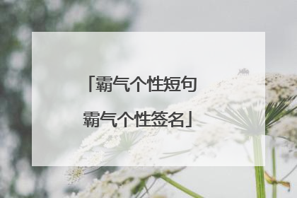 霸气个性短句 霸气个性签名