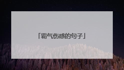 霸气伤感的句子