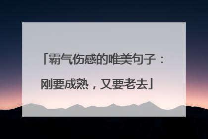 霸气伤感的唯美句子:刚要成熟,又要老去