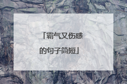 霸气又伤感的句子简短