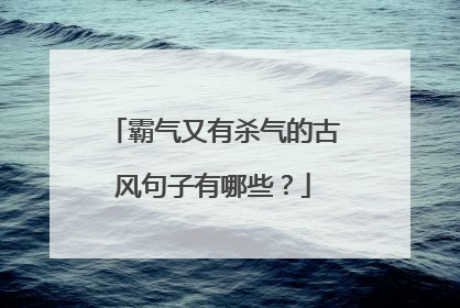 霸气又有杀气的古风句子有哪些？
