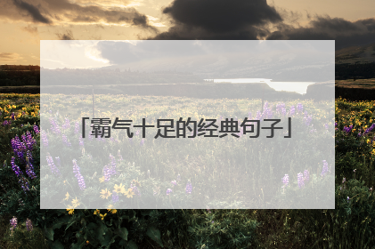 霸气十足的经典句子