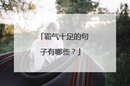 霸气十足的句子有哪些？