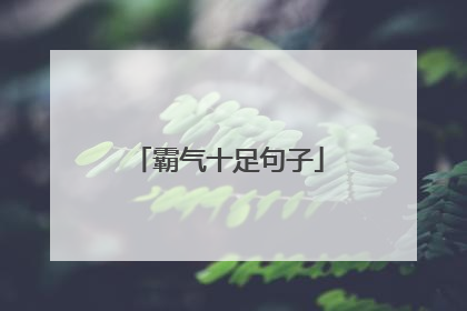 霸气十足句子
