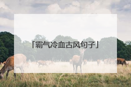 霸气冷血古风句子