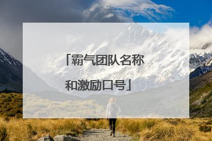 霸气团队名称和激励口号
