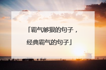 霸气够狠的句子,经典霸气的句子