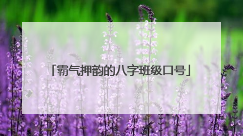 霸气押韵的八字班级口号
