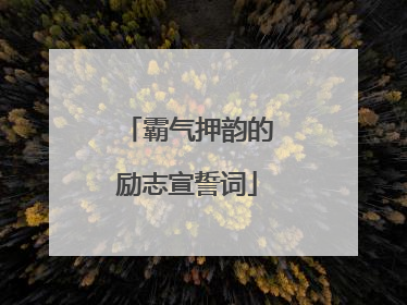 霸气押韵的励志宣誓词