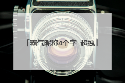 霸气昵称4个字 超拽