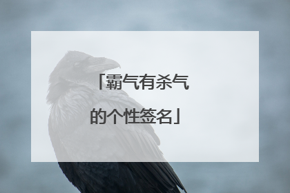 霸气有杀气的个性签名