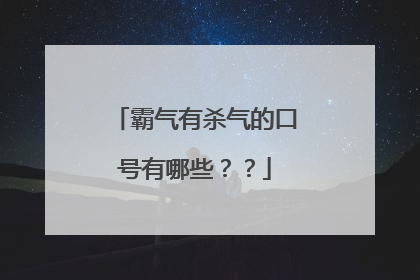 霸气有杀气的口号有哪些??