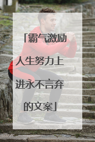 霸气激励人生努力上进永不言弃的文案