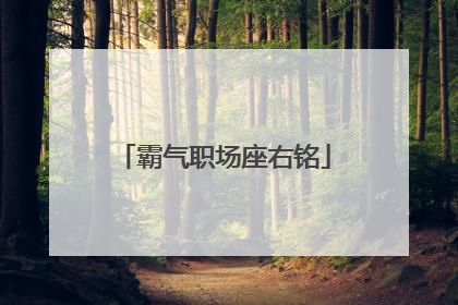 霸气职场座右铭