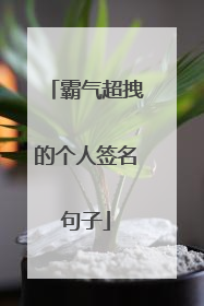 霸气超拽的个人签名句子