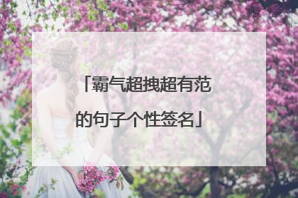 霸气超拽超有范的句子个性签名