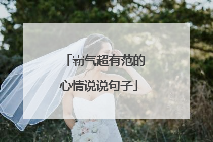 霸气超有范的心情说说句子