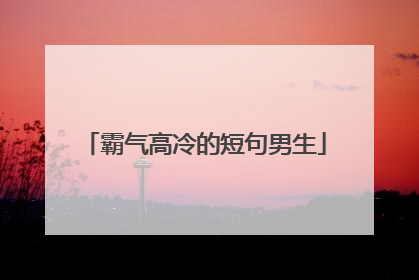 霸气高冷的短句男生