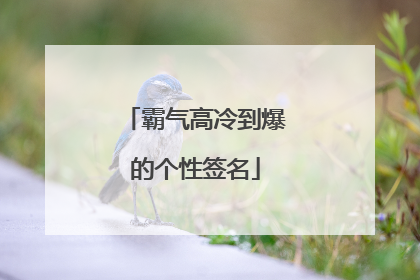 霸气高冷到爆的个性签名