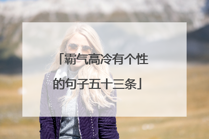 霸气高冷有个性的句子五十三条