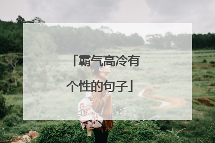 霸气高冷有个性的句子
