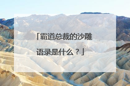 霸道总裁的沙雕语录是什么？