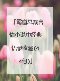 霸道总裁言情小说中经典语录收藏(44句)