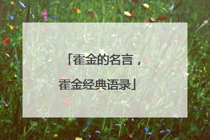 霍金的名言，霍金经典语录