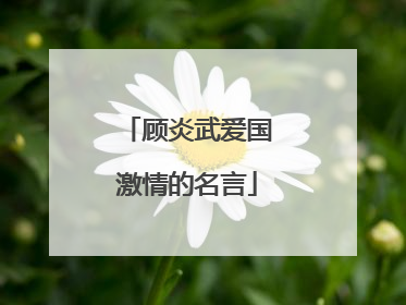 顾炎武爱国激情的名言