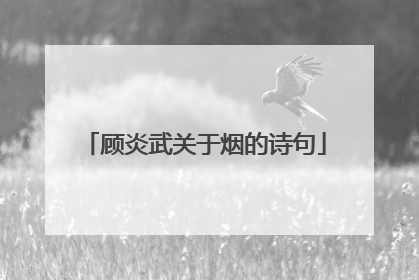 顾炎武关于烟的诗句