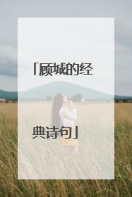 顾城的经典诗句