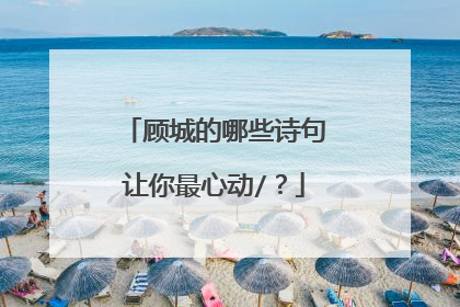 顾城的哪些诗句让你最心动/？