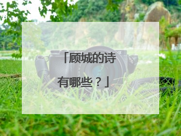 顾城的诗有哪些?