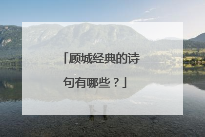 顾城经典的诗句有哪些?