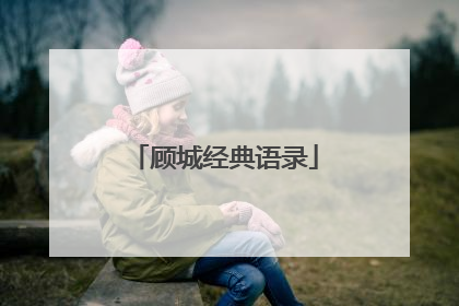 顾城经典语录